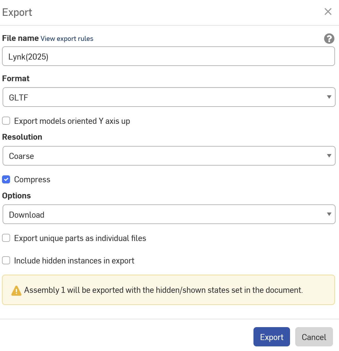 OnShape Export